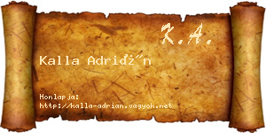 Kalla Adrián névjegykártya